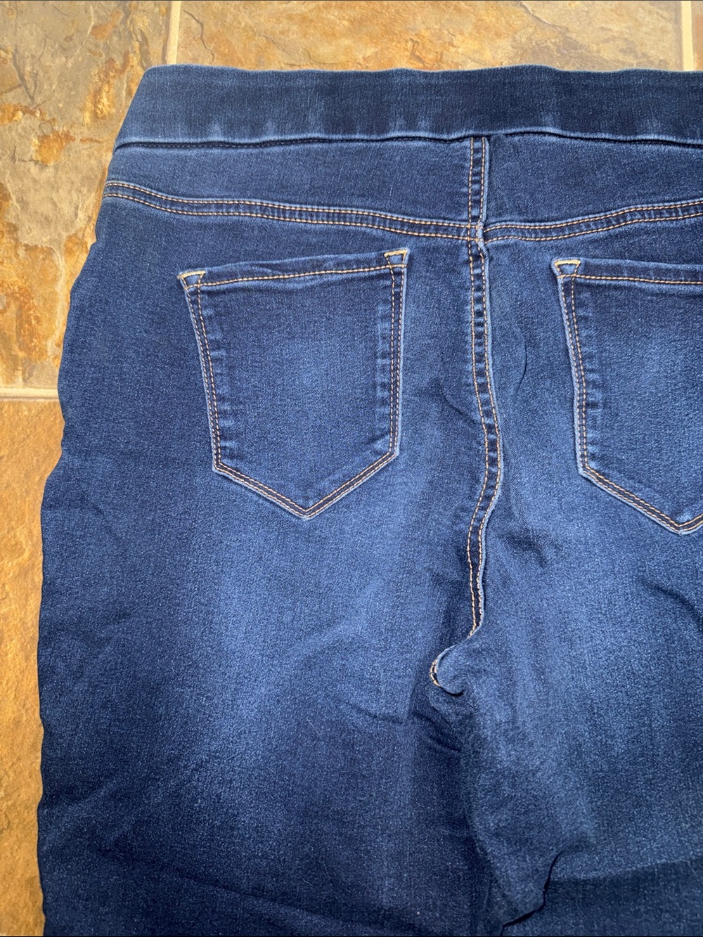 Nine West Dark Blue Stretch Heidi Pull On Skinny Cropped Jeans - Picture 5 of 9